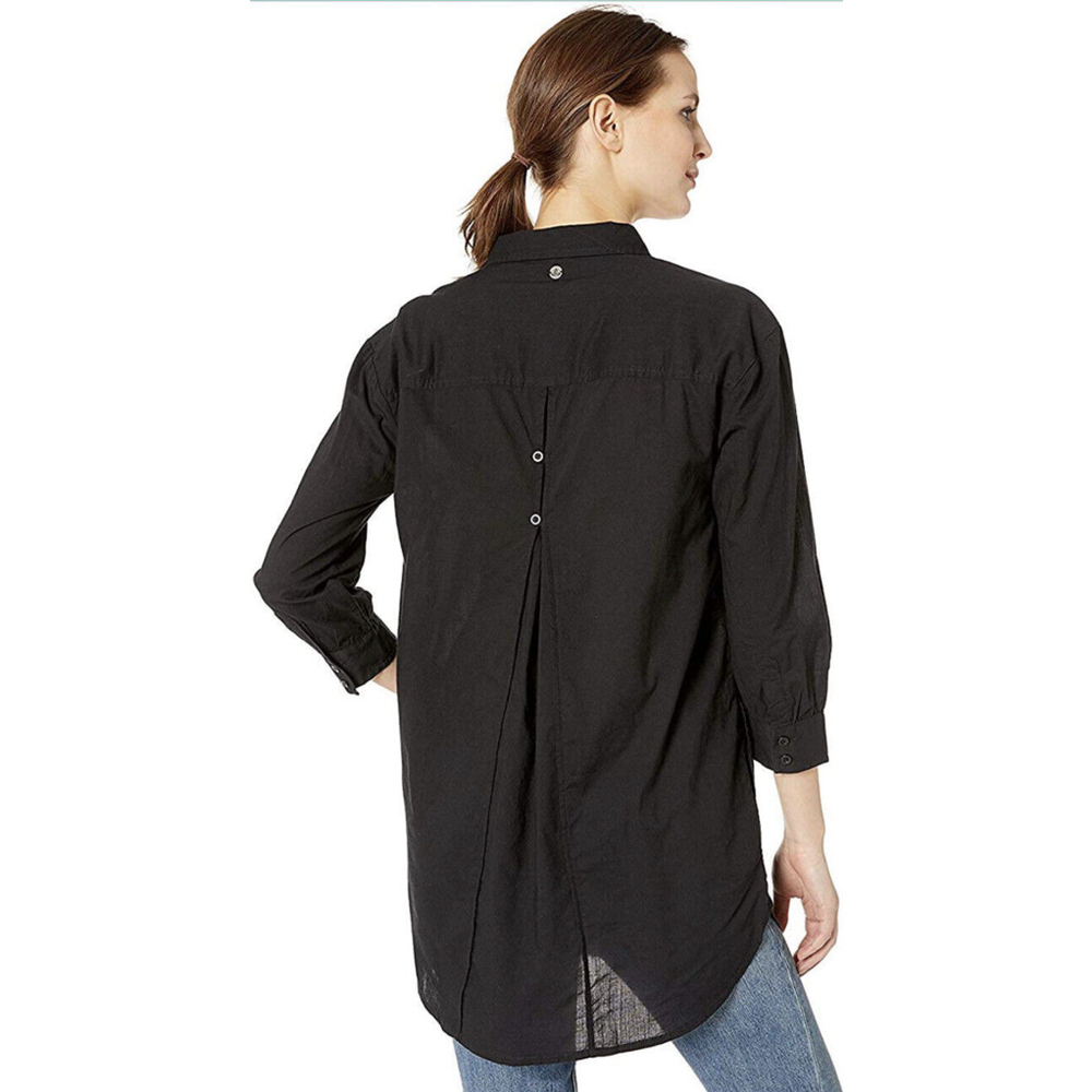 Prana Black Button-Up Women's Top - Picture 2 of 6